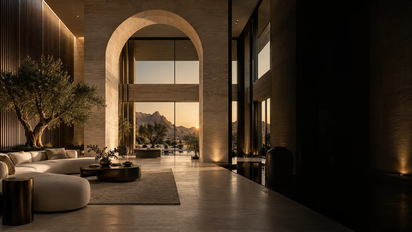 تصور داخلي توضيحي لتشطيب سكني